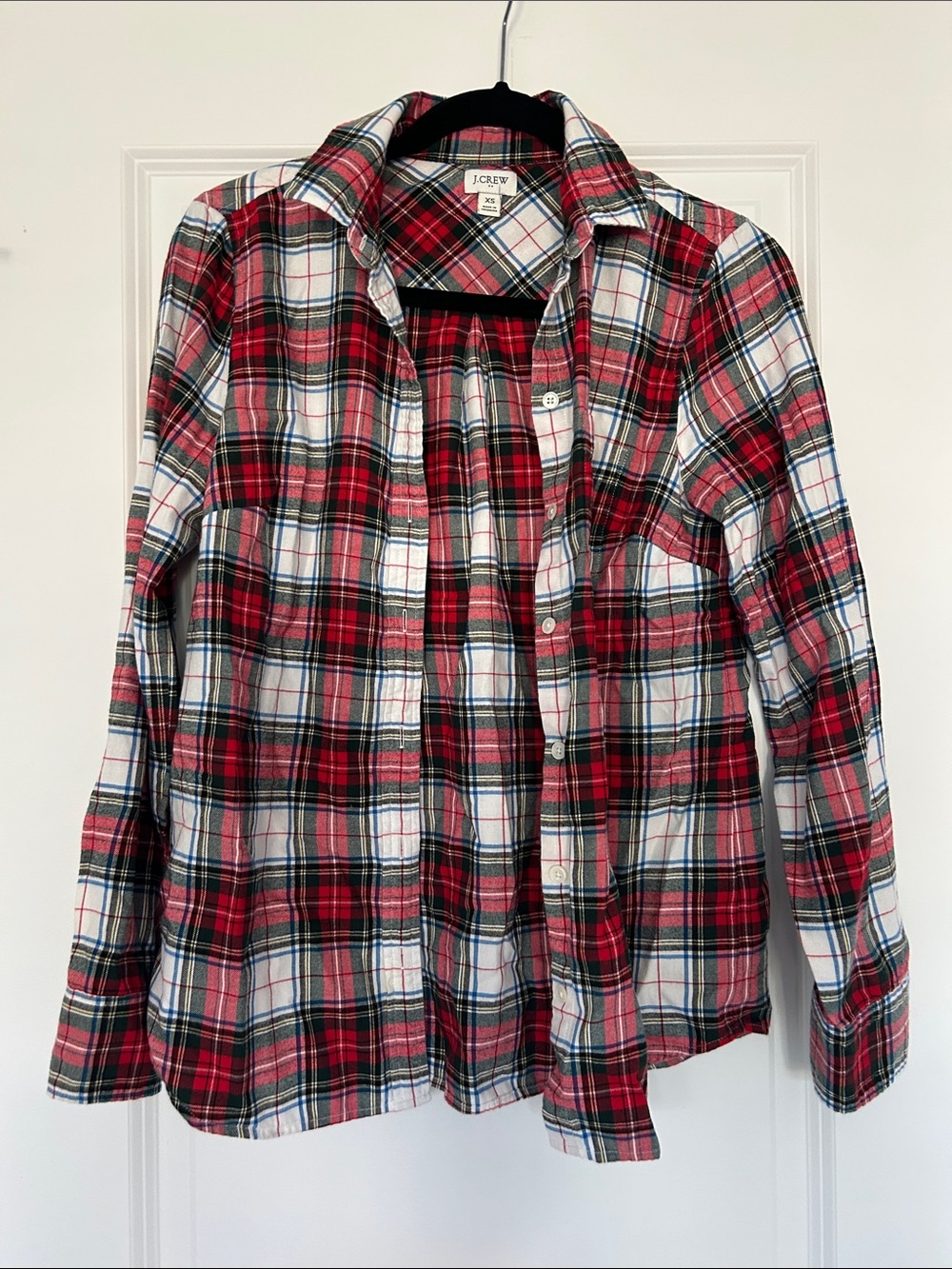 J. Crew Red & White Plaid Button-Down Shirt